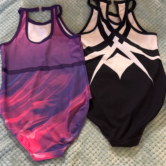 Bundle black & white, purple/pink leotards gymnastics size 10/11 - Picture 2 of 7